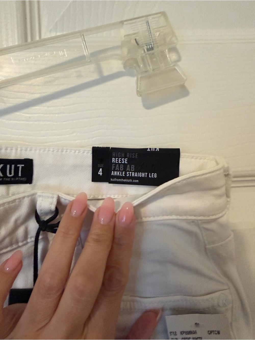 Kut from the Kloth White Distressed Ankle Jeans for Women - Picture 6 of 8
